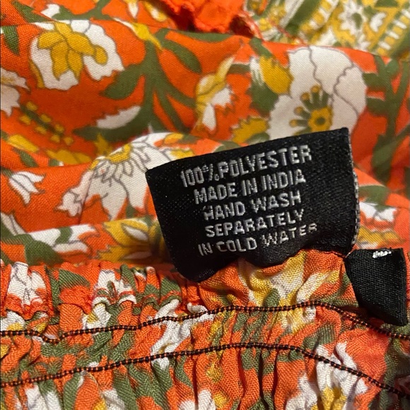 Orange Floral Bohemian Maxi Summer Dress - Picture 12 of 15